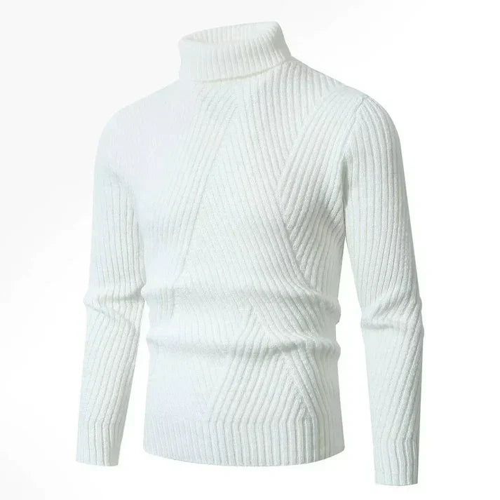 Anders – slim Fit rollkragenpullover aus gerippter wolle