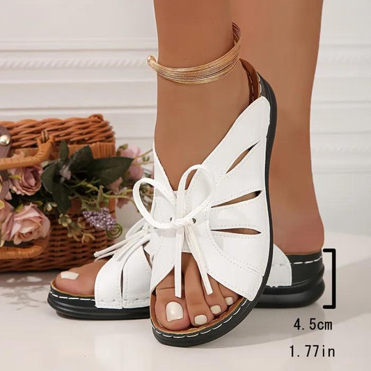 Mia – Weiße Plateausandalen