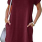 Emma - Graues Shirtkleid mit Kurzarm