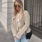 Lea – teddy-cardigan mit rundhalsausschnitt und knopfleiste