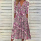Beiges blumen-midikleid - Hannah