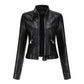 Elegante damen-bikerjacke mit taillierter passform