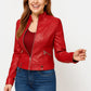 Elegante damen-bikerjacke mit taillierter passform