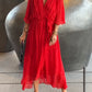 Sophie - grünes chiffonkleid mit v-ausschnitt