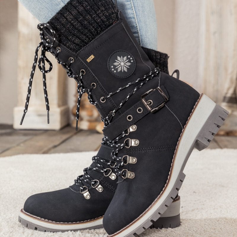 Rote Hohe Stiefel Wetterfest - Alina