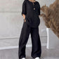 Rosa Set mit V-Ausschnitt und weiter Hose - Amelie