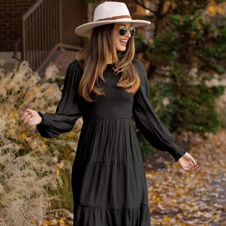 Herbstliches orange maxikleid - Clara