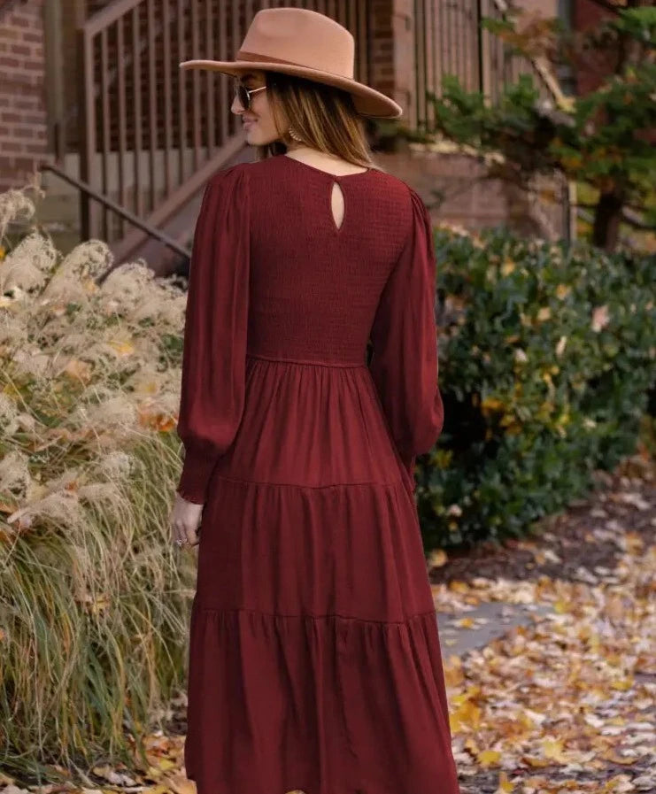 Herbstliches orange maxikleid - Clara