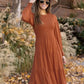 Herbstliches orange maxikleid - Clara