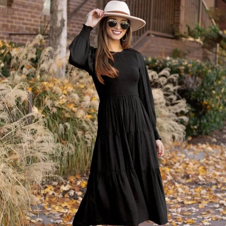 Herbstliches orange maxikleid - Clara