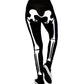 Schwarze Leggings mit weißem Skelett-Print – Halloween Leggings Laura