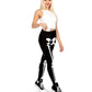 Schwarze Leggings mit weißem Skelett-Print – Halloween Leggings Laura