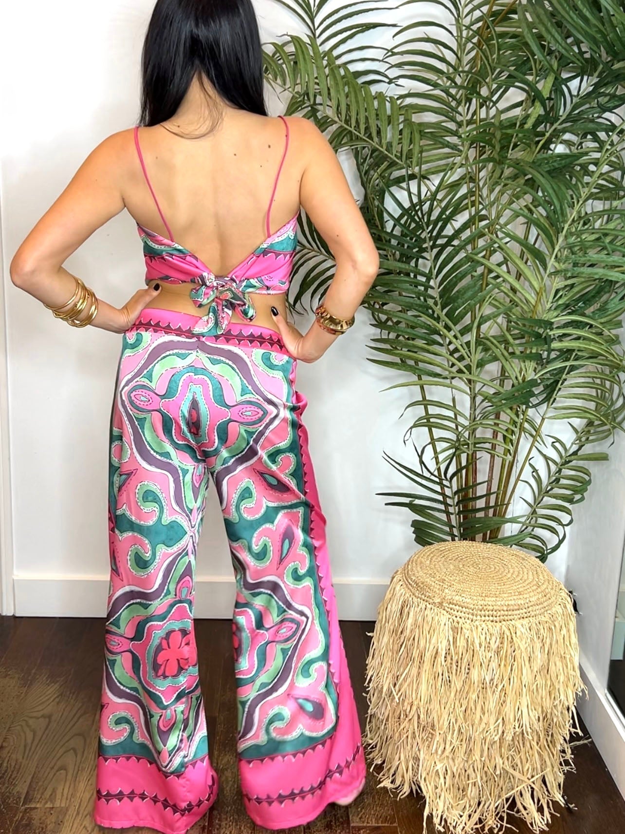 Laila's Satin Taschentuch Zweiteiler