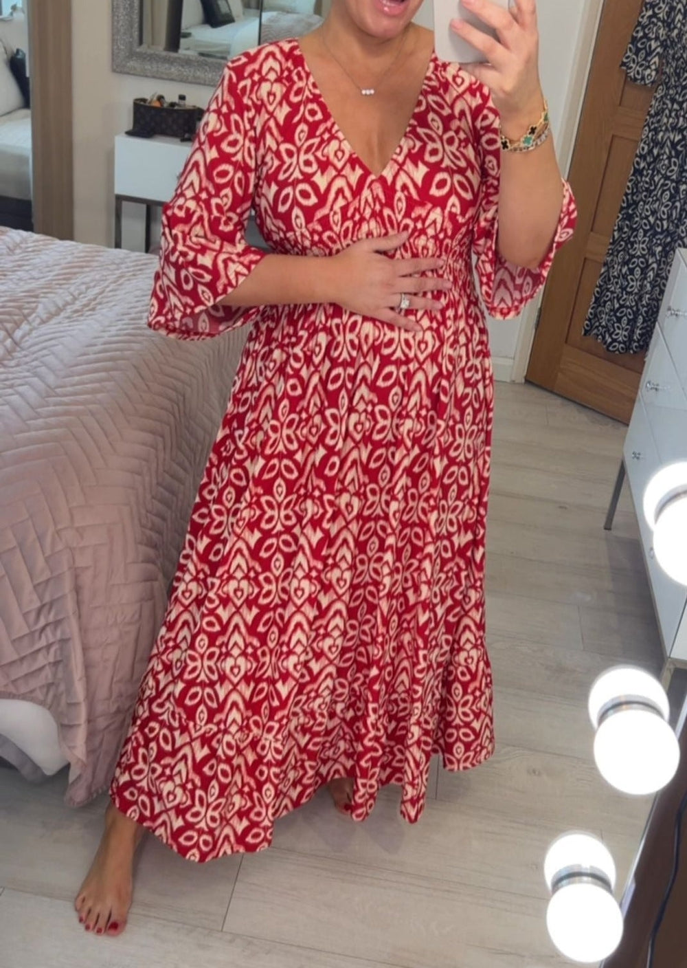 Mariana's Ärmel Maxikleid