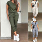 Maisie Rundhals-Top & Cargo-Joggers mit Mehrfachtaschen