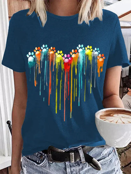 Izabella's Buntes Hundemuster T-Shirt