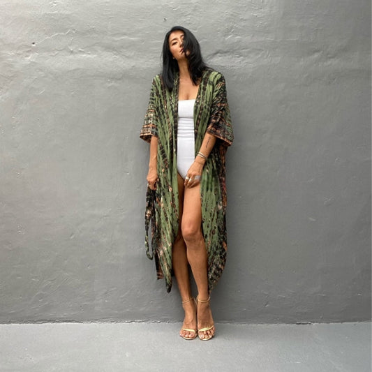 Kristi's Harmonie des Grüns Batik-Kimono