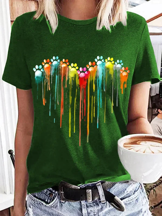 Izabella's Buntes Hundemuster T-Shirt