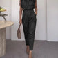 Melanie's Krawattenhals-Cargo-Top- und Hosen-Set