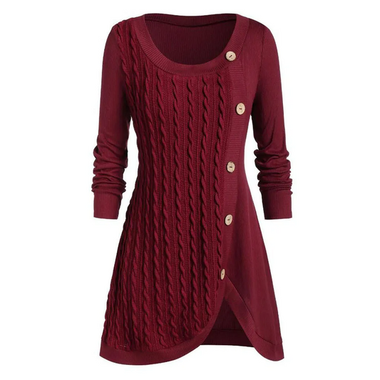 Plus Size Pullover mit O-Ausschnitt