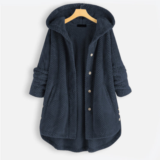 Wendbare Fleecejacke mit Kapuze