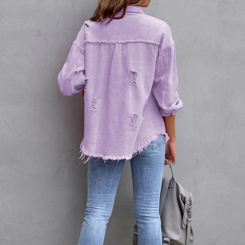 Queen's Zerrissene Denim-Jacke