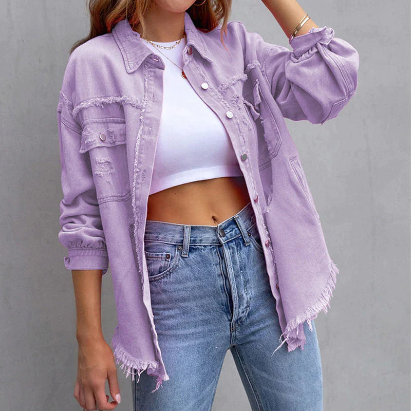 Queen's Zerrissene Denim-Jacke