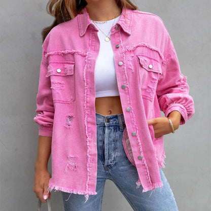 Queen's Zerrissene Denim-Jacke