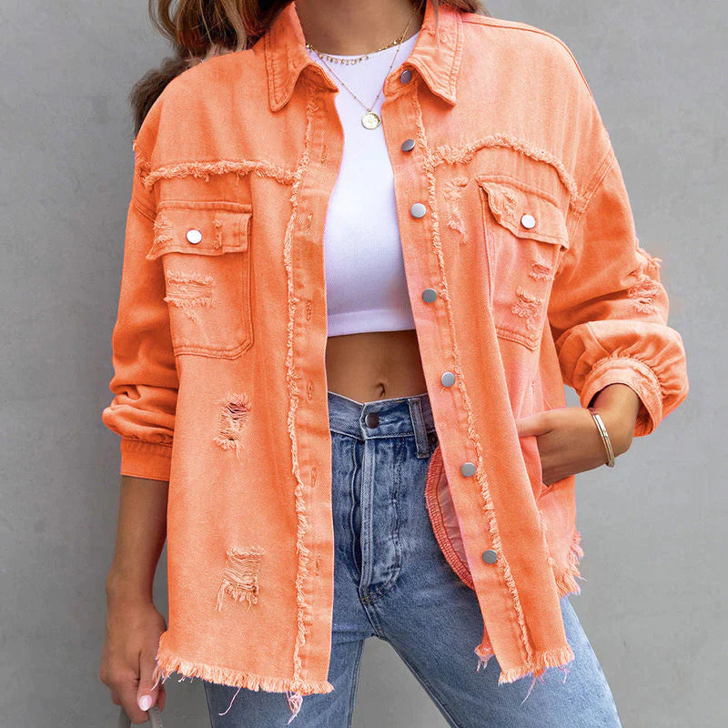 Queen's Zerrissene Denim-Jacke
