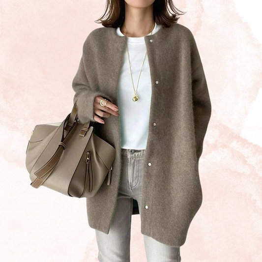 Whitney's Langarm-Button-Front-Strickjacke