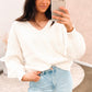 Jacquelyn's V-Ausschnitt Strickpullover
