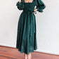 Ruby's Geraffte Lampion Midi-Kleid