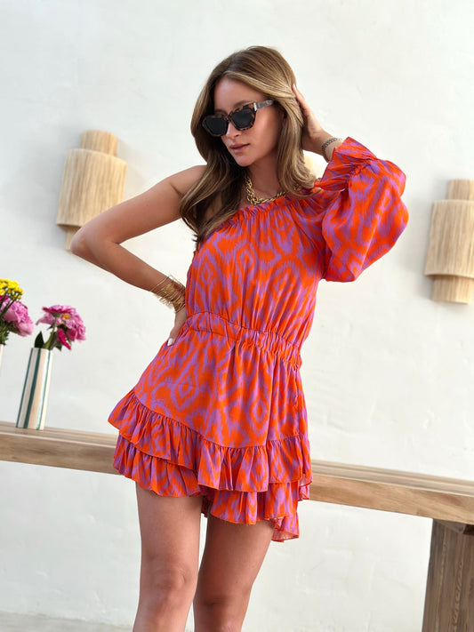 Lillian Asymmetrischer Einteiliger Kurz-Overall